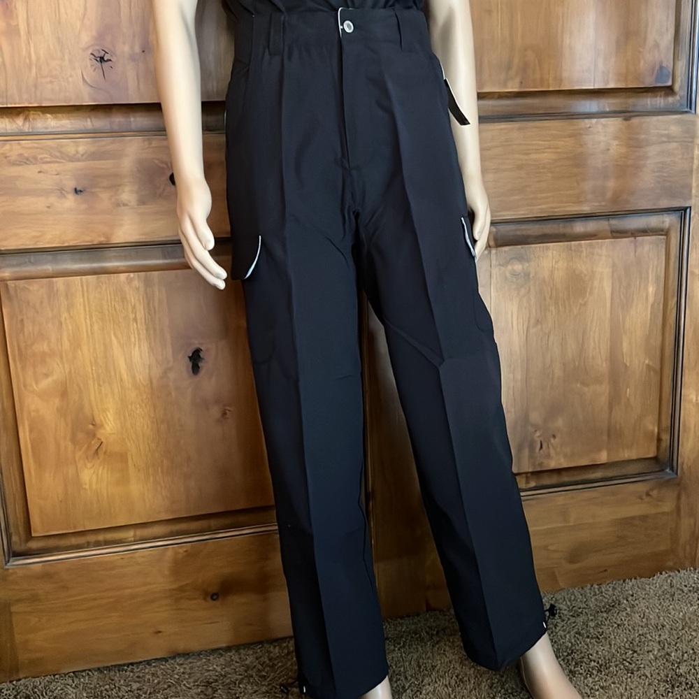 Burnside Snowboard Ski hiking  Black Mens Cargo Pants With Drawstring Ankles